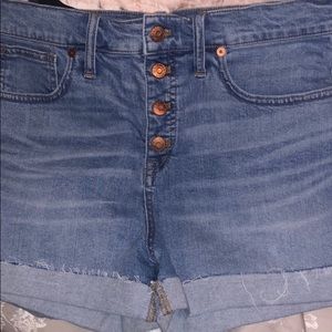 Made well denim high rise shorts